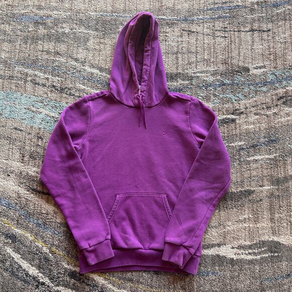 Women's Nike Essential Club Fleece Bright Purple Hoodie Pullover Sweatshirt Sz S - Picture 1 of 4